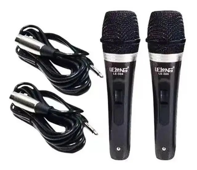 Microfone Com Fio Duplo Profissional Lelong LE-904 - Loja Coimbra Computadores Entrega - Foto 2