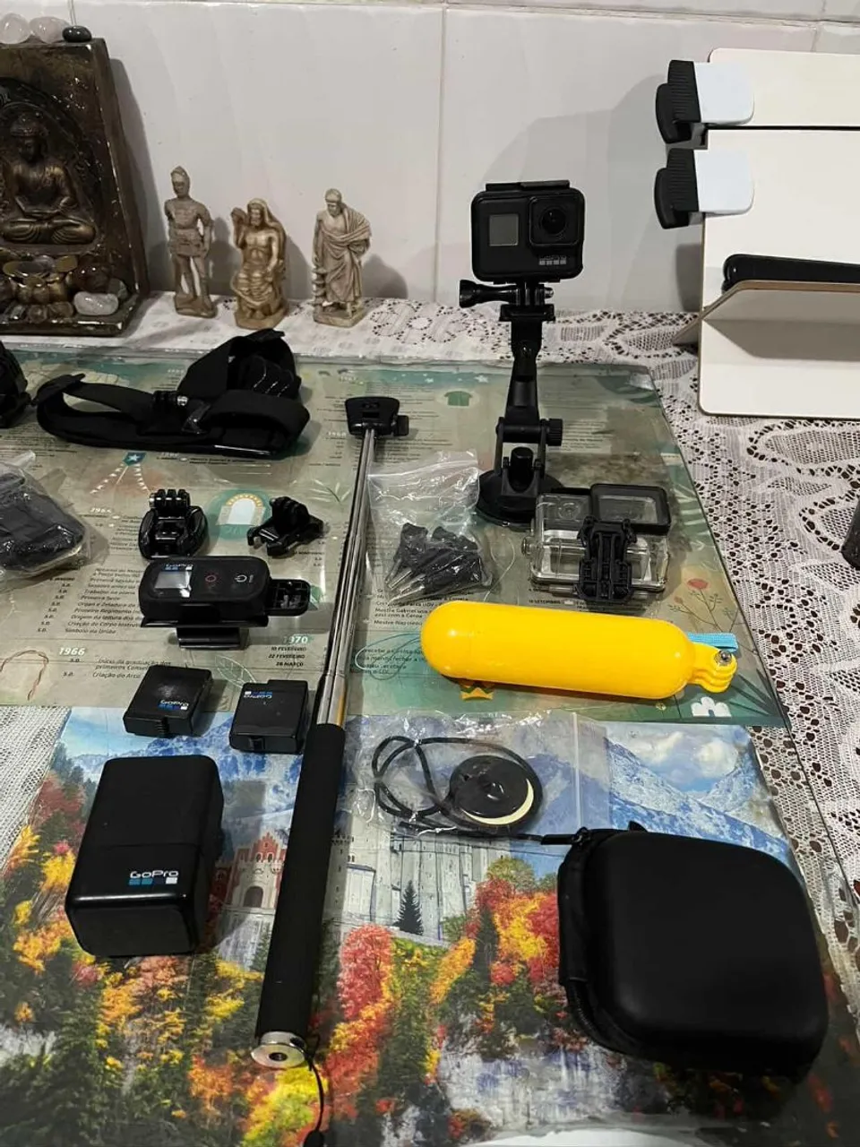 GoPro Hero 7 Black + Acessórios - Perfeita para Motovlog e Canais