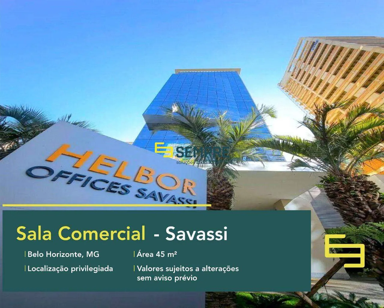 Venda de sala comercial na Savassi em BH - Edifício Helbor