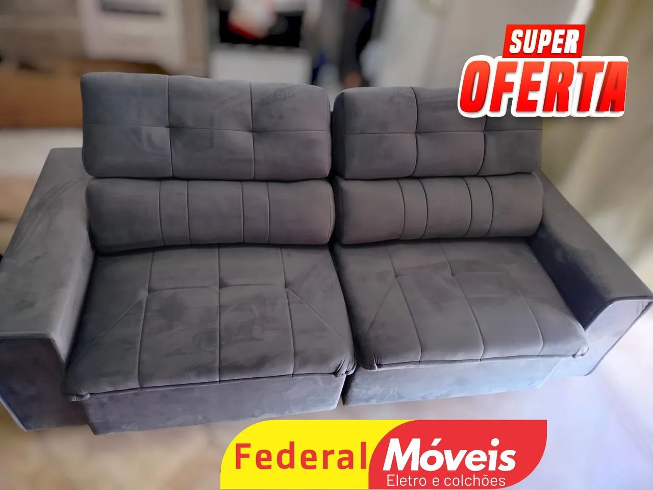 Sofá Retrátil 2,30m Novo - Fazemos Entregas 