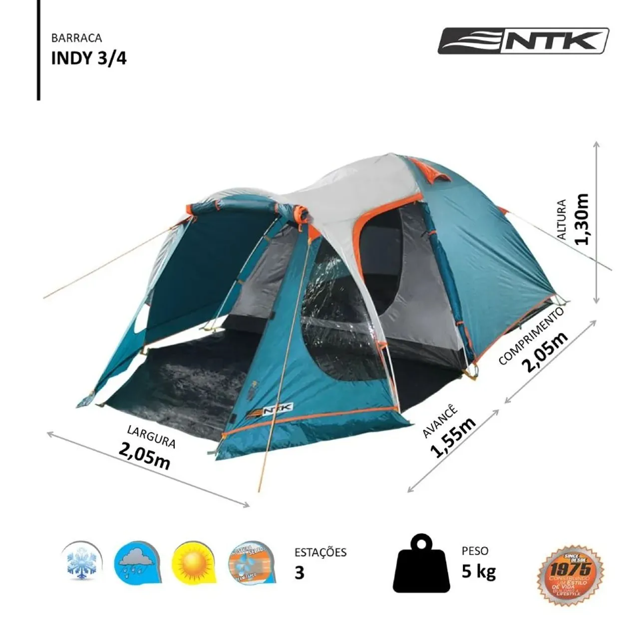 Barraca Indy 3/4 NTK - Conforto e proteção para suas aventuras!