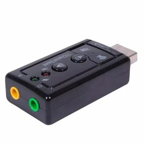 Placa de Áudio Som 7.1 USB - NOVA - Entrega grátis!