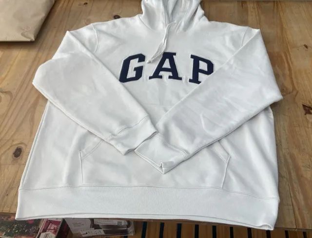 Blusa de Moletom Fechada GAP com Capuz Branca - Foto 4