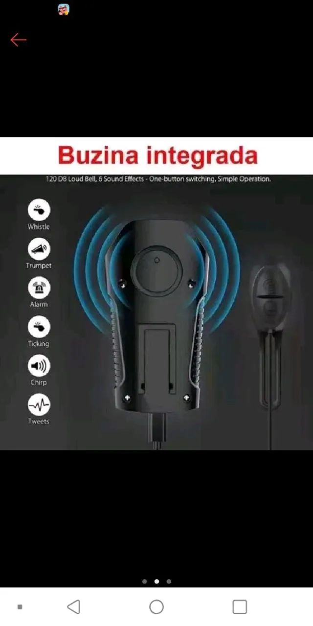 Farol de bicicleta com velocímetro e USB - Foto 3