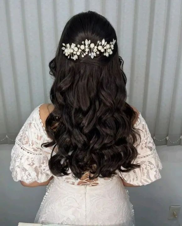 Grinalda de pérolas e cristais Nova  - Foto 2