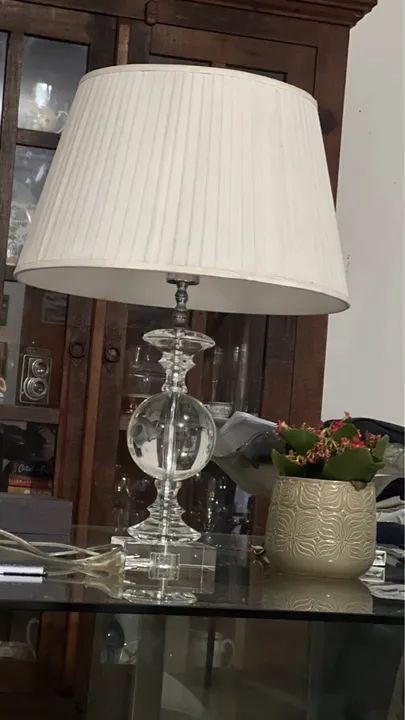 Abajur de Mesa em Cristal com Base de Cristal - Foto 5