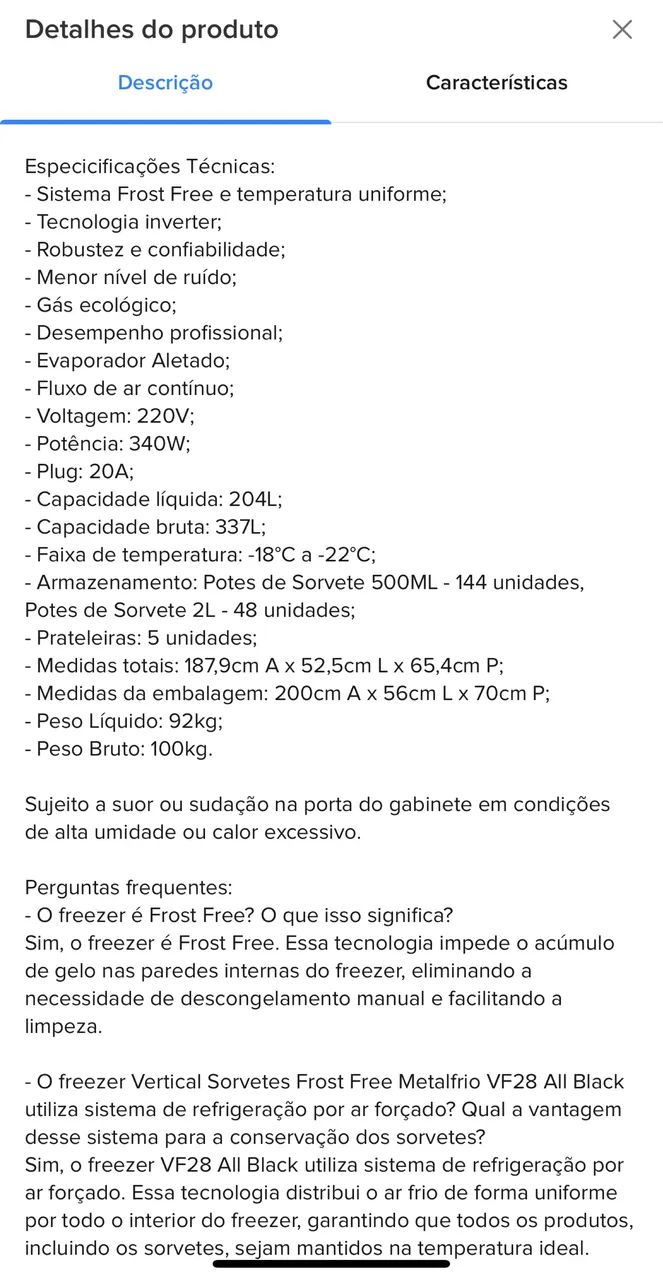 Freezer slim metalfrio congelados vf28 preto - Foto 6