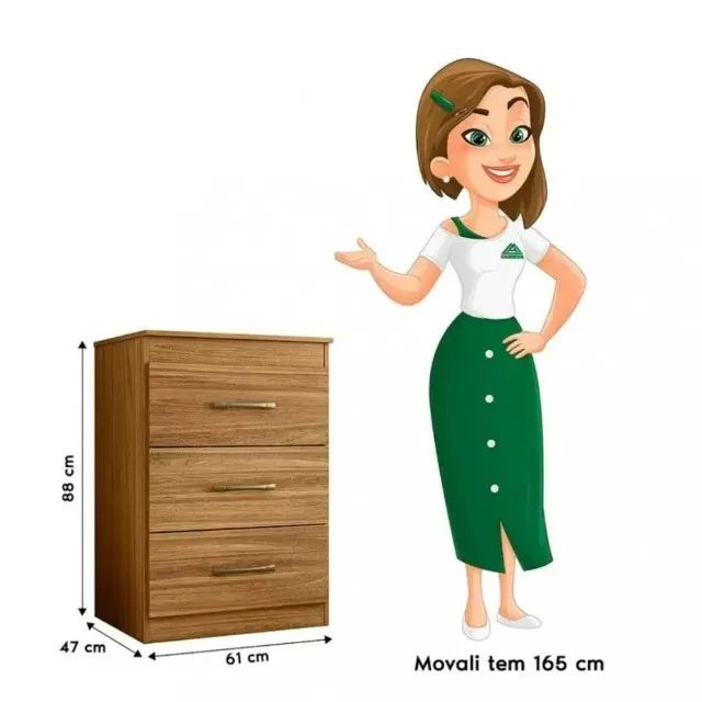 Cômoda com 3 Gavetas Vitória -PRONTA ENTREGA! - Foto 2