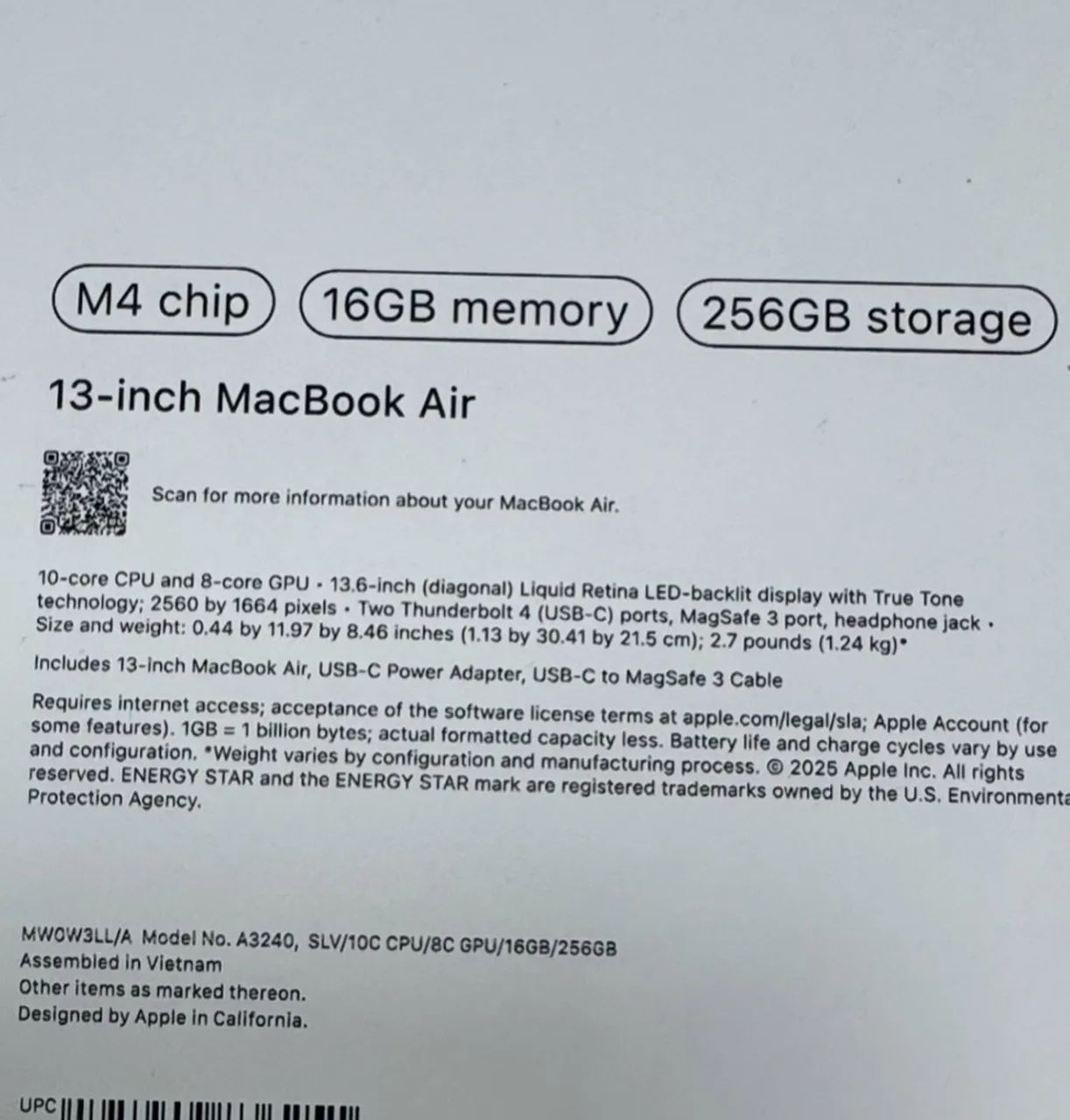 MacBook Air M4 13.6 2025 16GB/ 256SSD - Foto 3