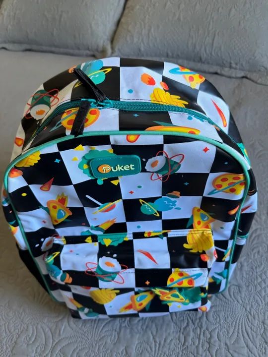 Mochila Puket - nova - Space Food - Preta e Branca - Foto 2