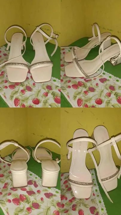 Sandálias brancas de salto alto