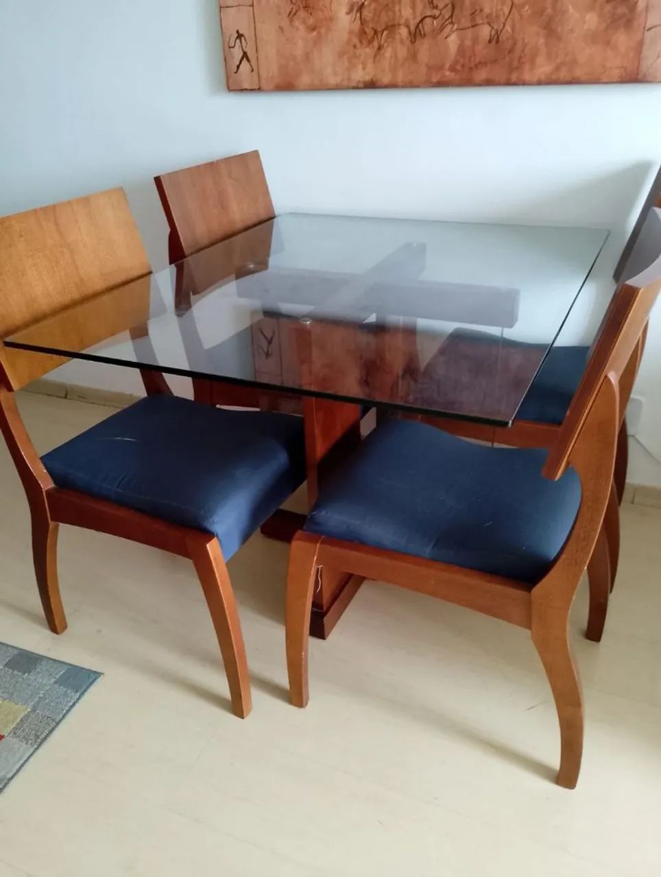 Mesa com tampo de vidro (Sem as cadeiras)