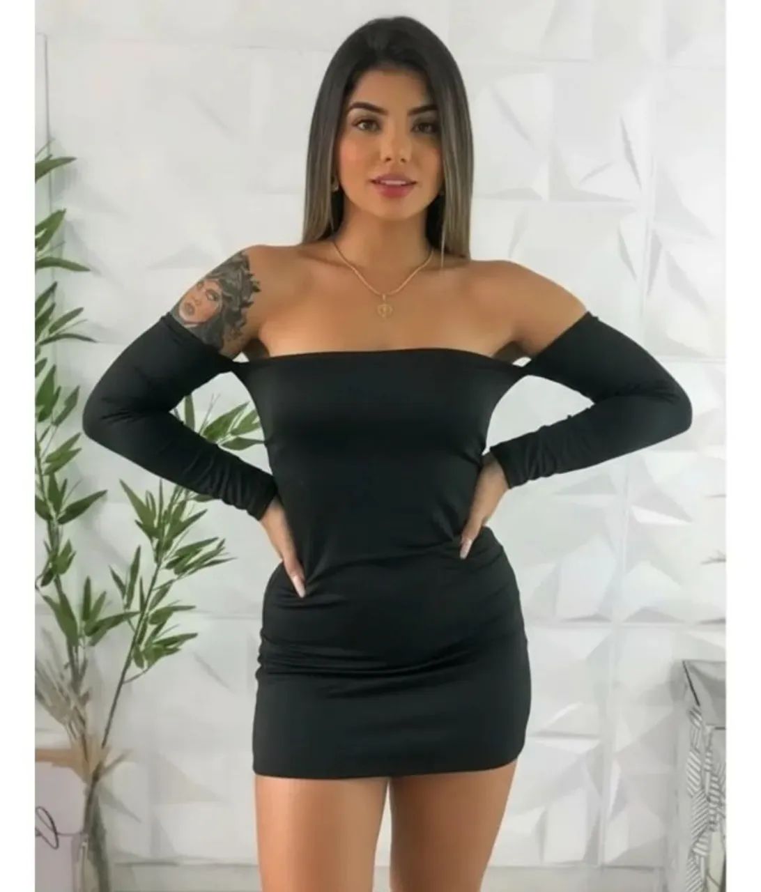 VESTIDO CIGANINHA TOMARA QUE CAIA MANGA LONGA TUBINHO CURTINHO CURTO E COLADO