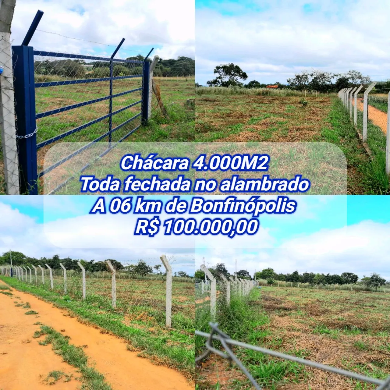 Chácara 4.000m2 toda fechada no Alambrado. A 34 km de Goiânia!