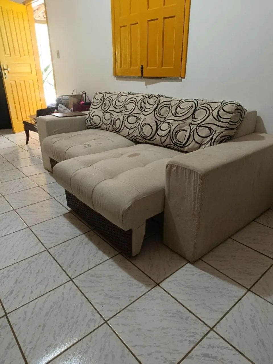 Conjunto de Sofás 2 e 3 Lugares - Tecido Areia - Foto 4