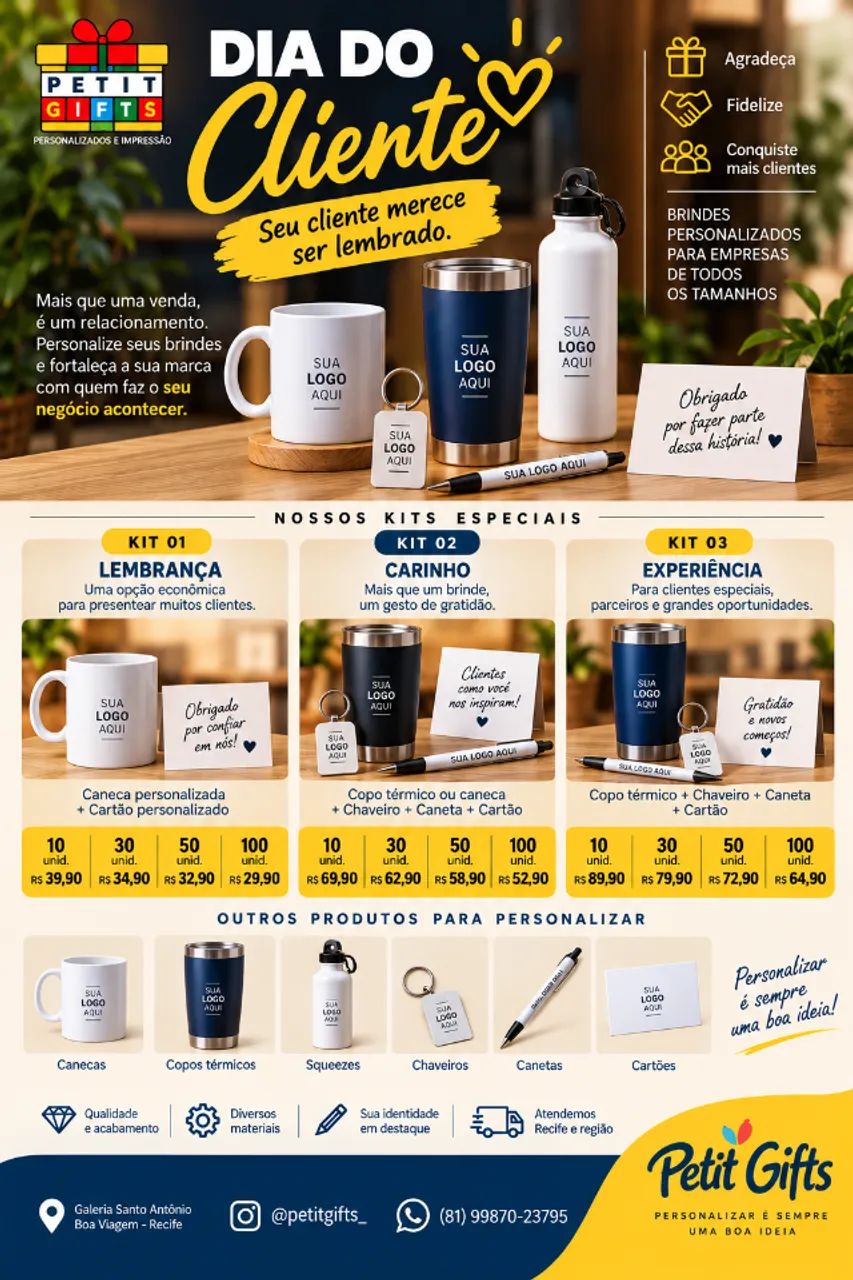 Brindes Personalizados Dia do Cliente | Presentes para Empresas