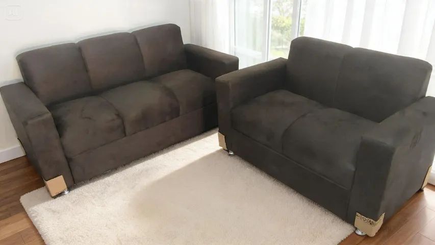 Sofá 2 e 3 lugares Suede macio D33 Robusto Confortável Promoção - Foto 3
