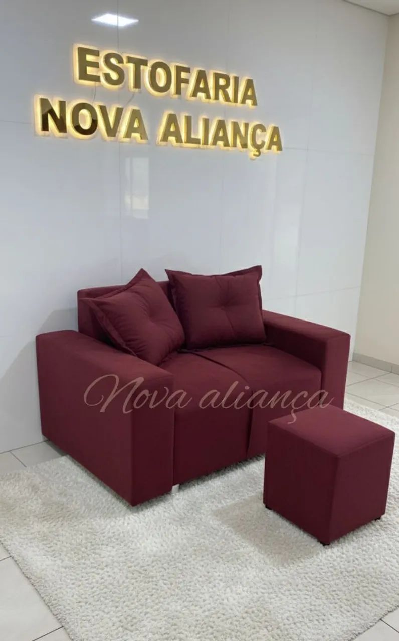 Liquidação sofá 2 lugares + puff de brinde  - Foto 4