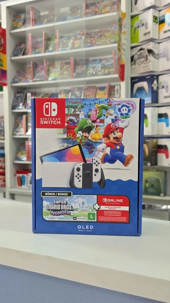 Videogame Nintendo Switch oled lacrado com jogo