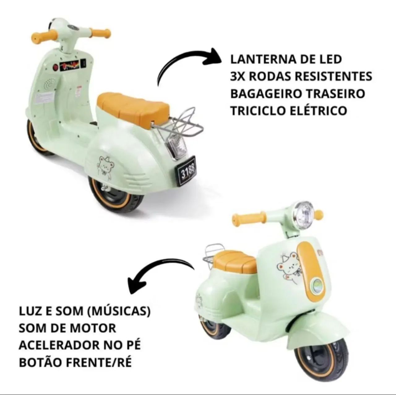 Triciclo elétrico infantil Novo na caixa  - Foto 4
