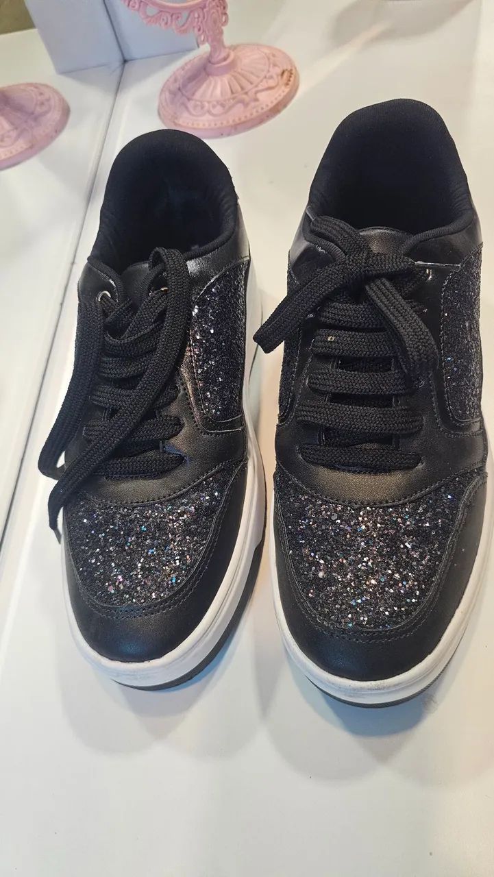 Tenis glitter preto - Foto 2