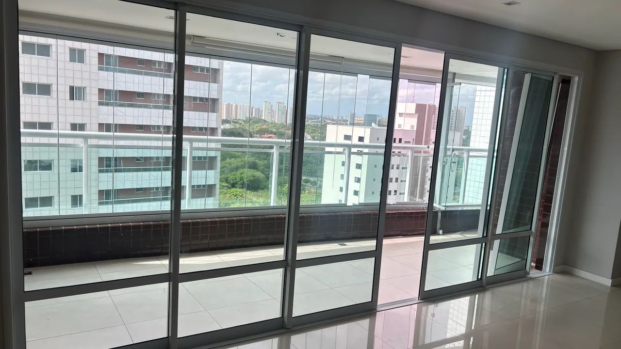 Portas de correr completas em vidro e alumínio 
