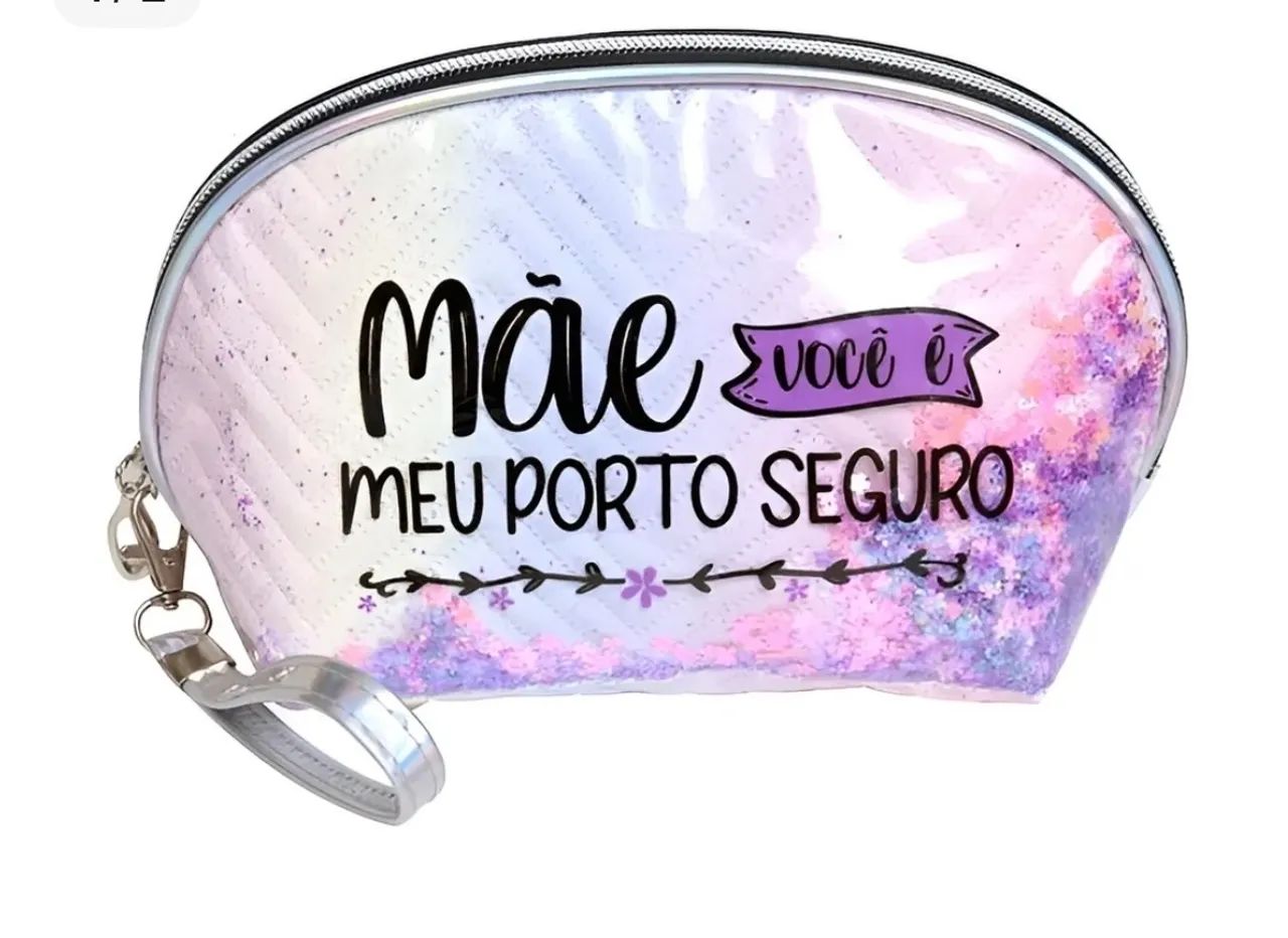 Necessaire Oval Dia Das Mães Pvc 22x14x7 - Foto 3