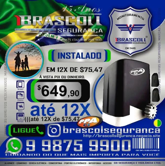 Portão Eletrônico $649,90 - Instalado WhtasApp.9~9875~9900