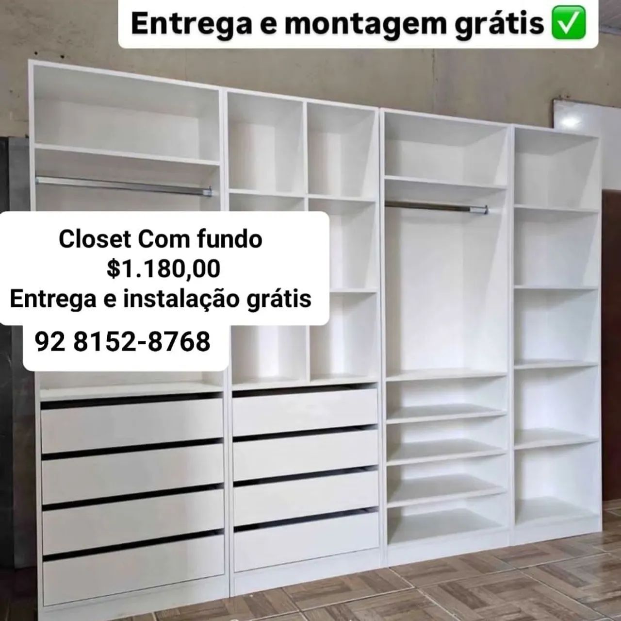 Closet Modelos de Casal com Fundo 100% MDF  - Foto 4