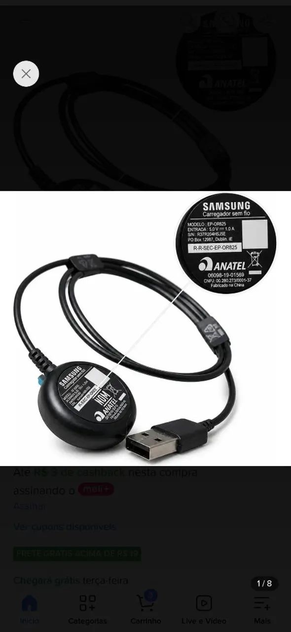 Carregador SmartWatch Samsung indução  - Foto 3