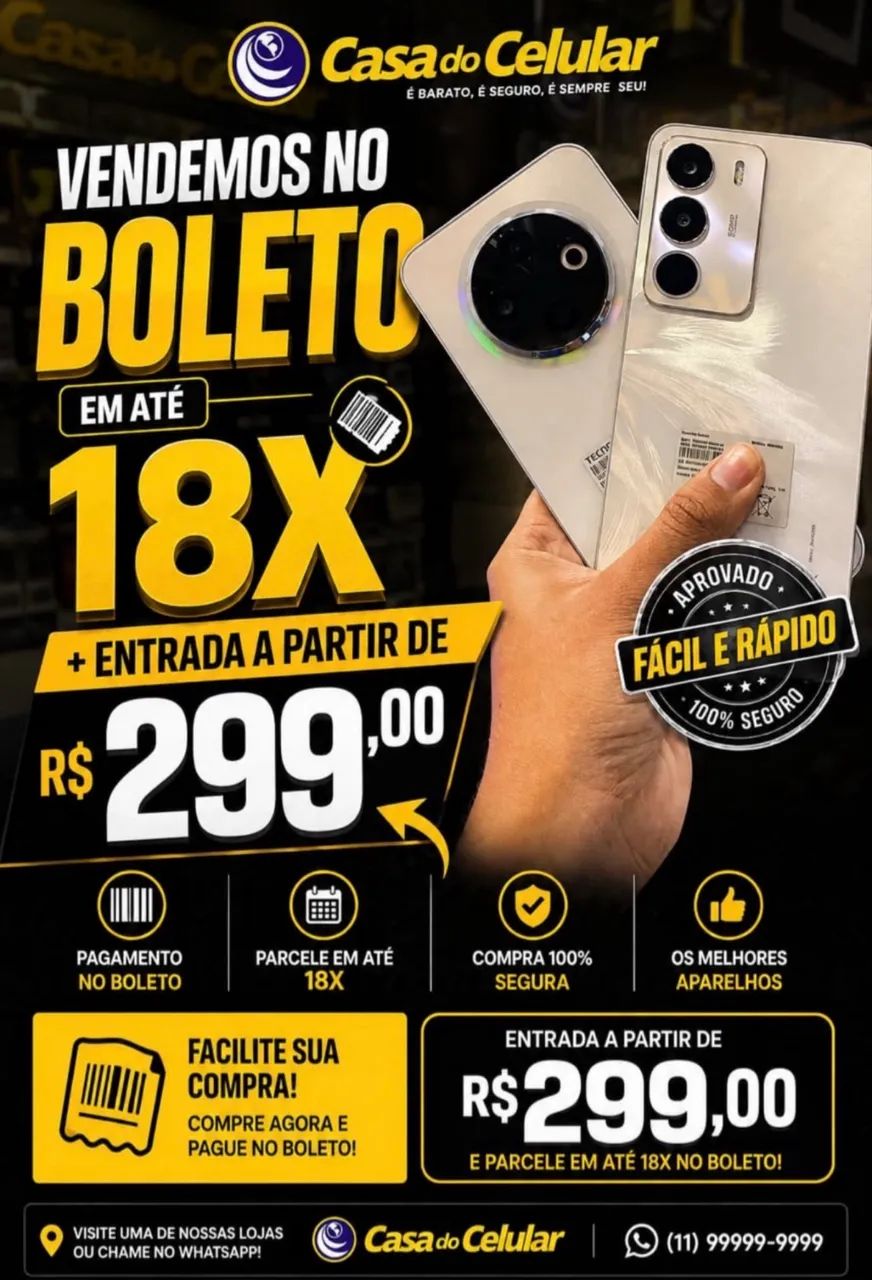Celular no boleto