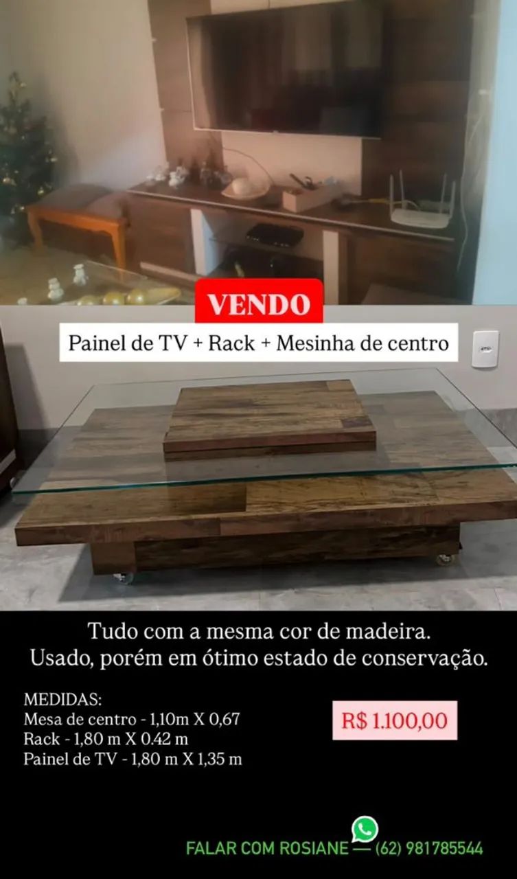Vendo Rak com Painel e mesa de centro
