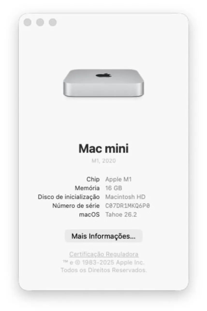 Macmini M1 16GB RAM 1TB SSD - Impecável - PRA SAIR RAPIDO