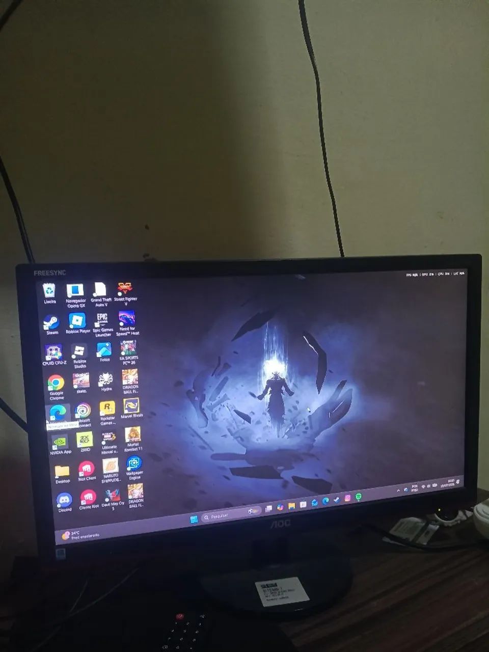 Monitor gamer AOC 75hz