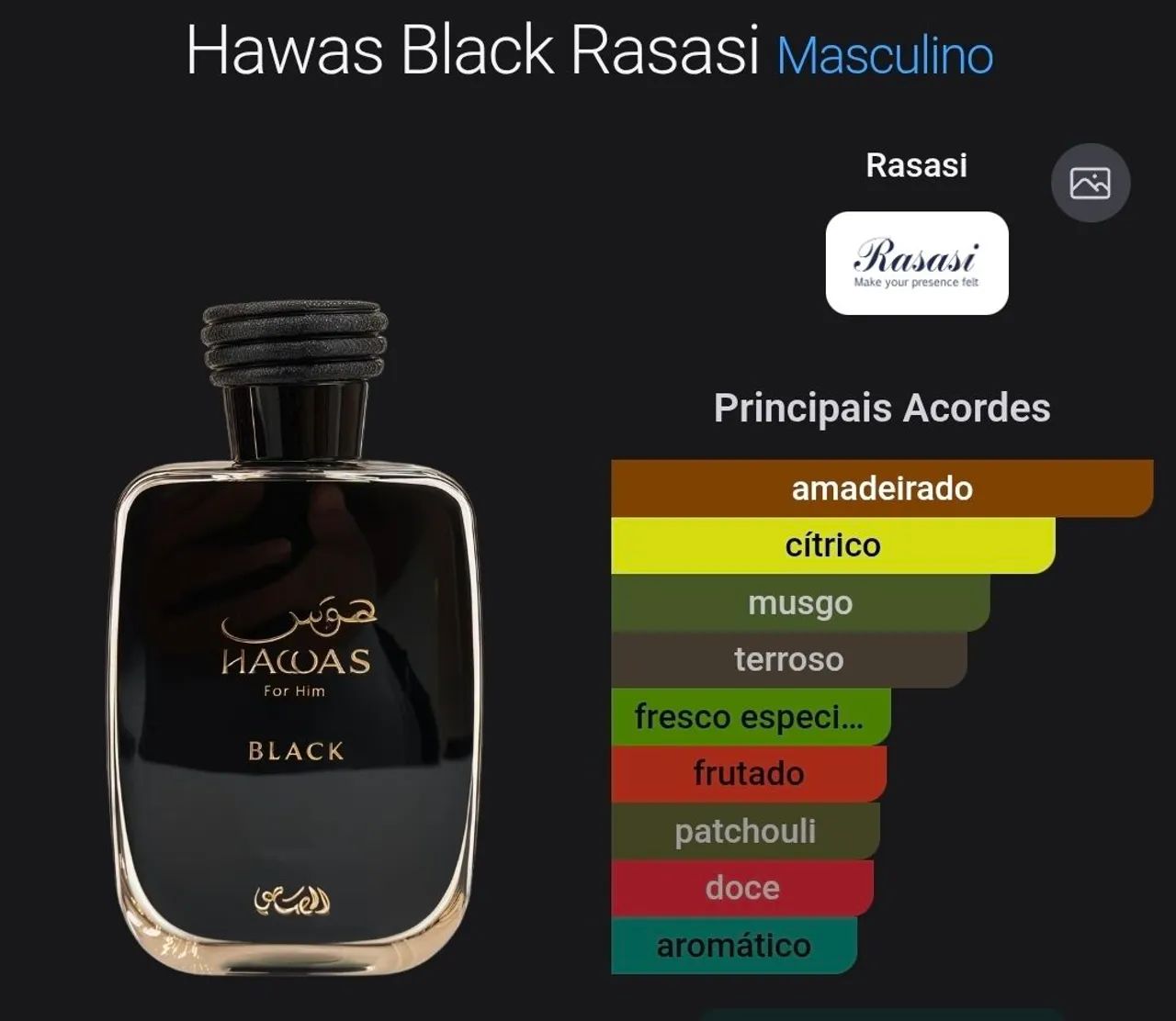 Perfume Árabe Hawas Black Rasasi - Foto 4