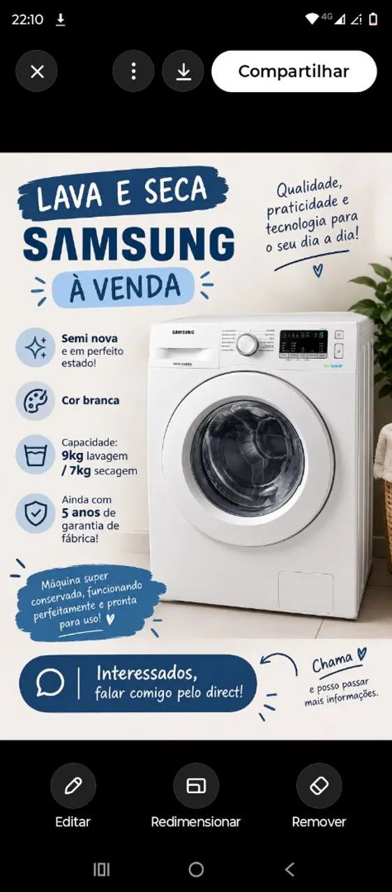 Lava e seca Samsung 