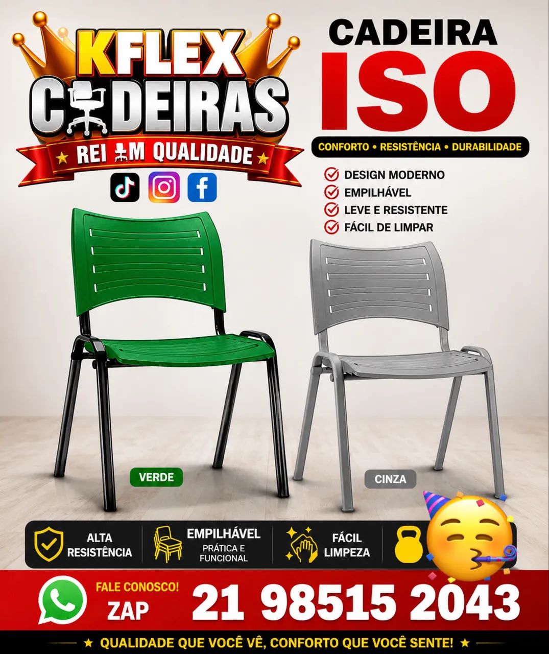 Cadeira ISO polipropileno 