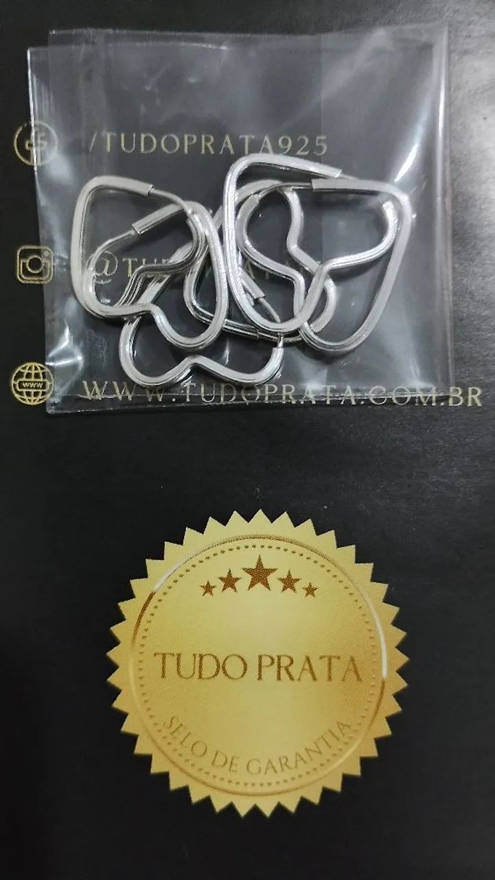 Argola de prata coração  - Foto 3