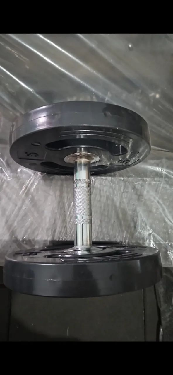 Kit Dumbbell injetado Premium pegada em aço cromado, recartilhada 12Kg a 30Kg - Foto 4