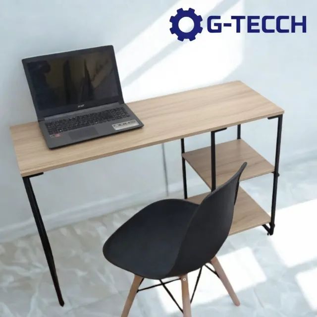  Mesa Industrial com prateleira Amadeirada 1,1m NOVA Multiuso para Computador Notebook Bir - Foto 3