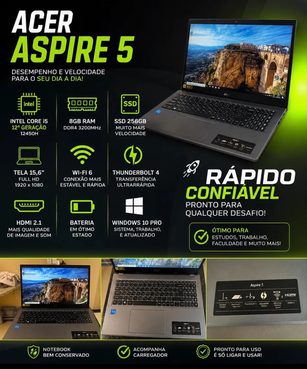 ? NOTEBOOK ACER ASPIRE 5 ? CORE i5 12ª GERAÇÃO