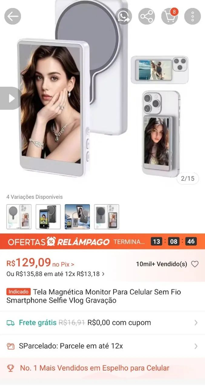 Tela espelhamento de Celular 