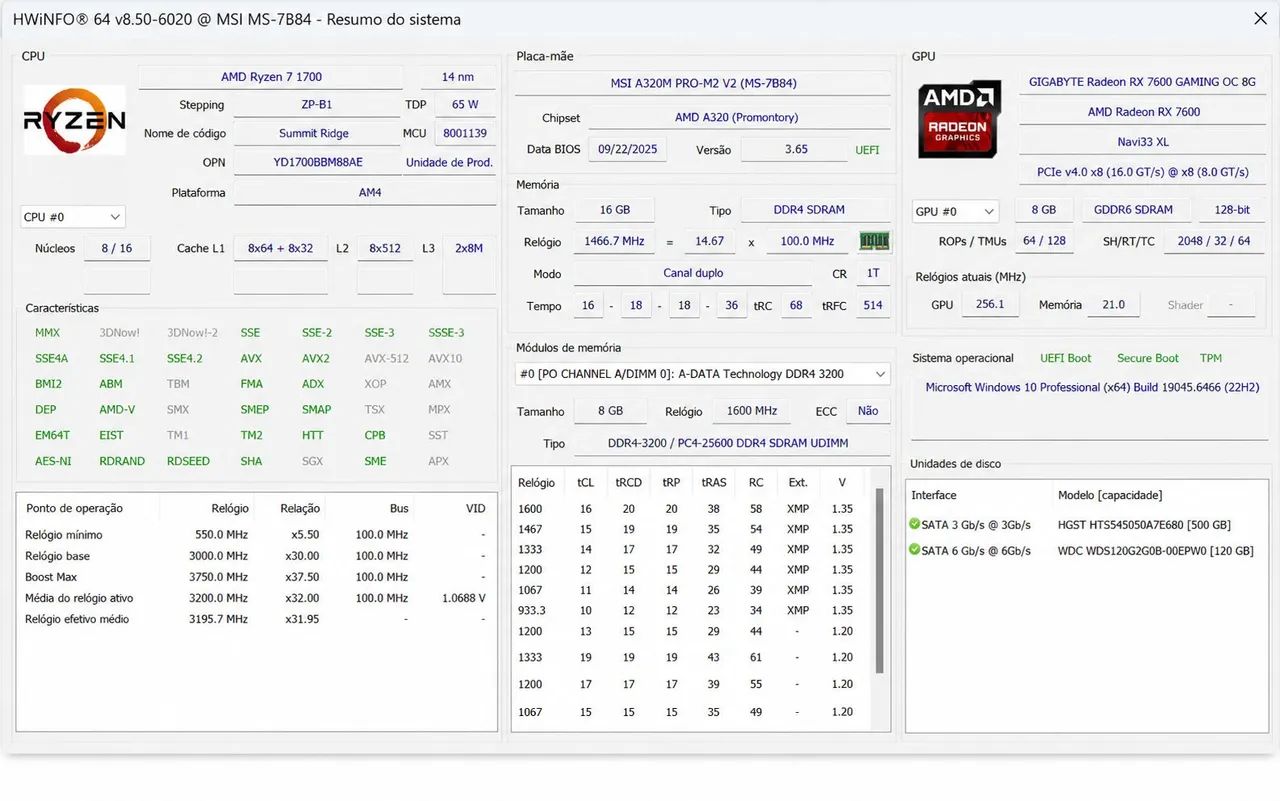 Kit Upgrade AM4 Ryzen 7 1700 + MSI A320M PRO-M2 V2 - Foto 3