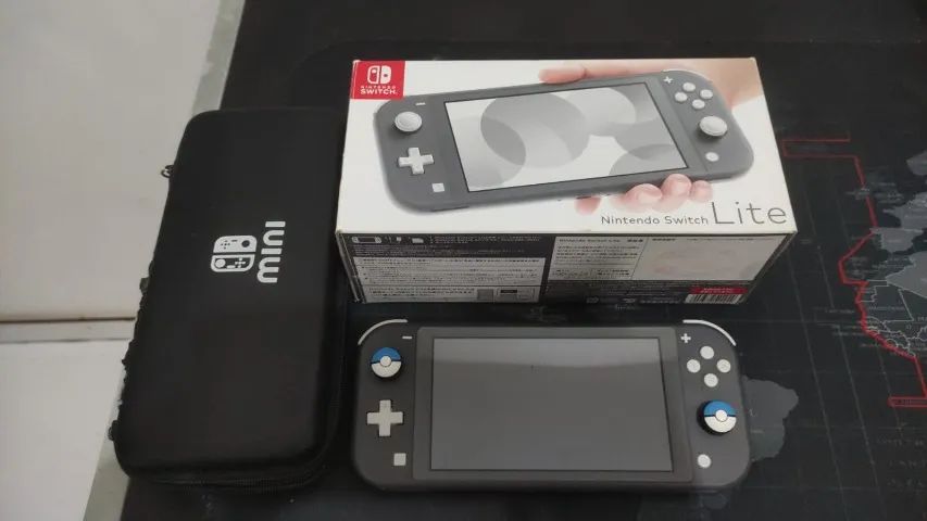 Nintendo Switch Lite Cinza Com Caixa + Case de Transporte