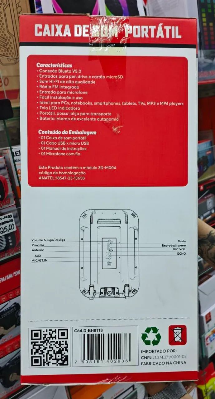 Caixa de Som Portátil com Microfone 8" - Foto 2