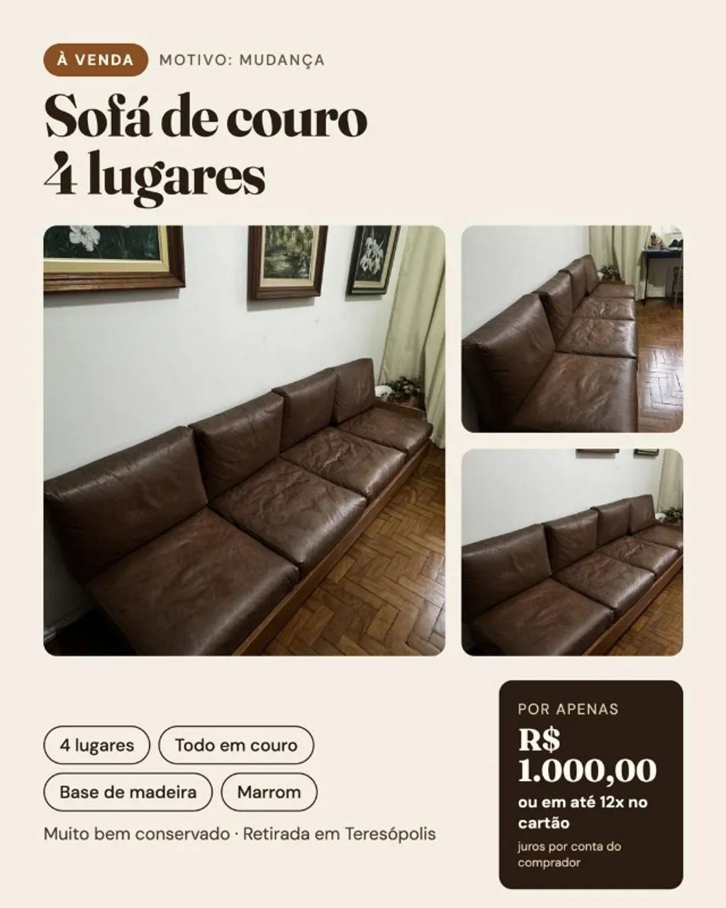 Sófa 4 lugares em perfeitas condições
