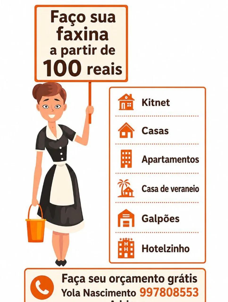 Faço sua faxina a partir de 100 reais....