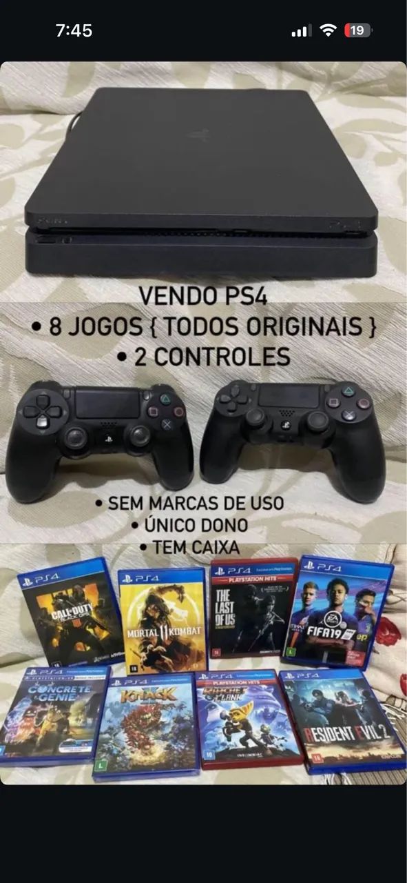 Ps4 semi novo sem marcas de uso só pegar e jogar 
