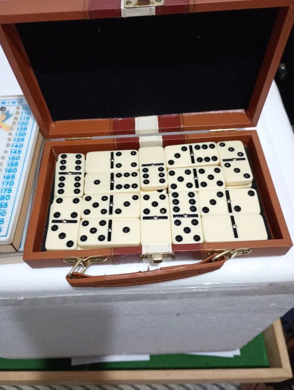 Jogo de dominó com marcador de ponto... - Foto 3