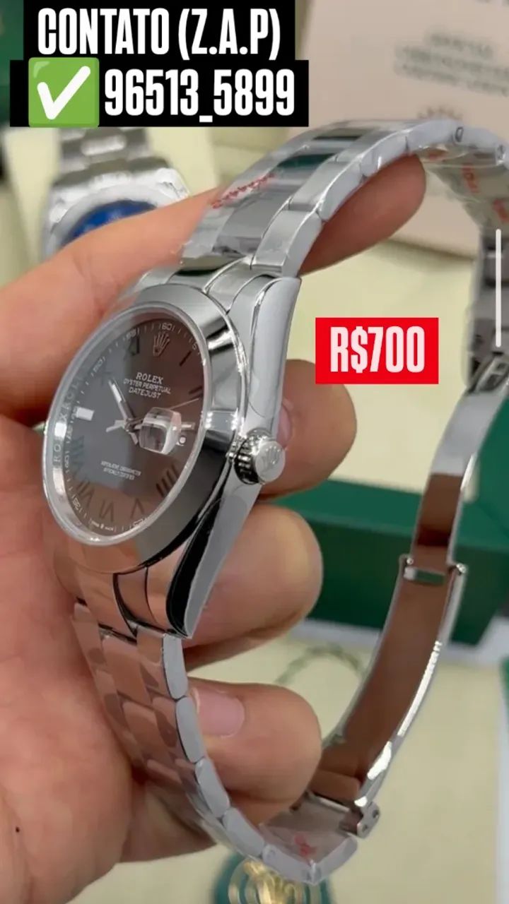 Relógio ROLEX AUTOMÁTICO _ MODELO WIMBLEDON PULSEIRA OYSTER